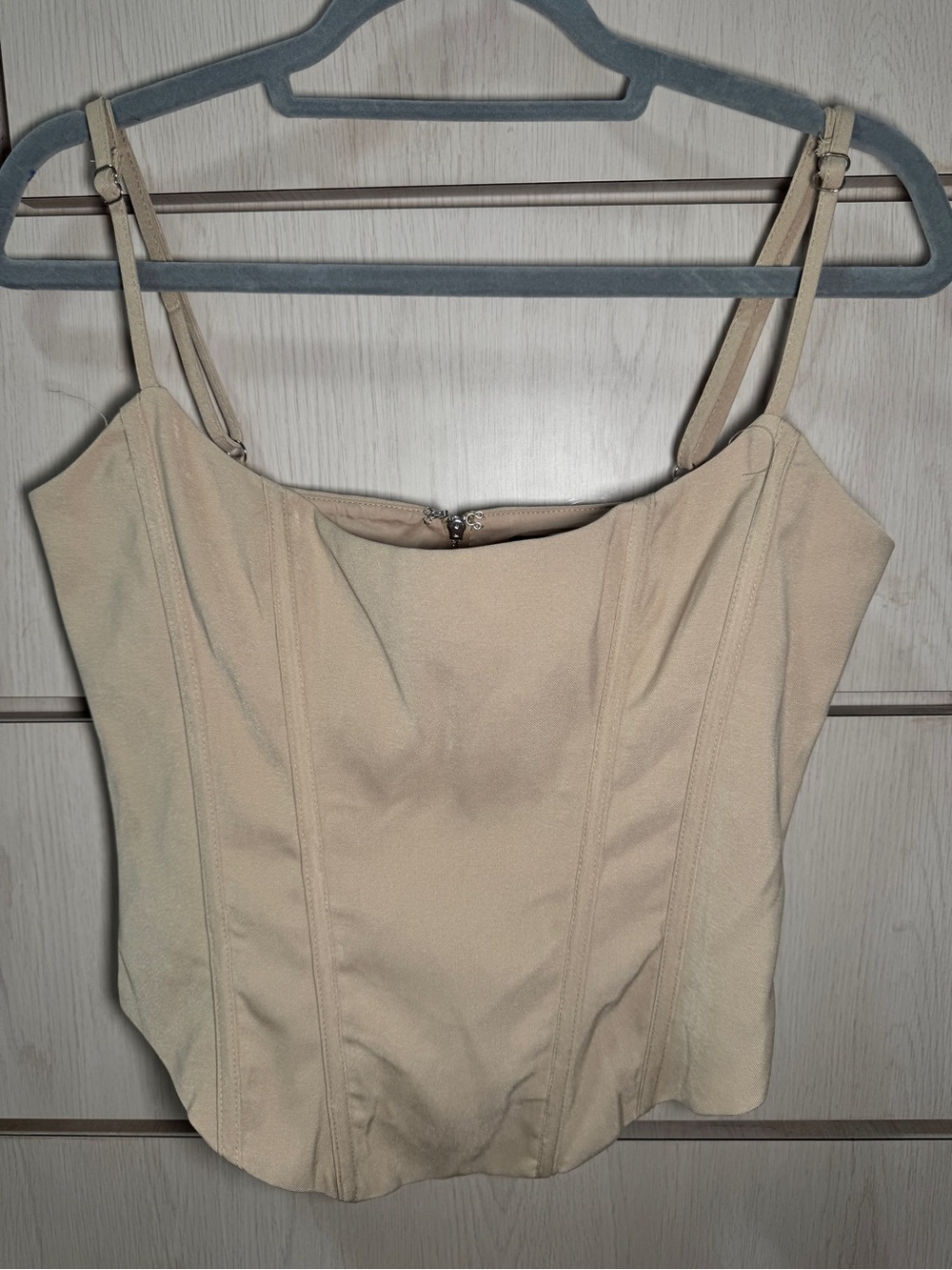 PrettyLittleThing Nude Corset Cami Top Size 6